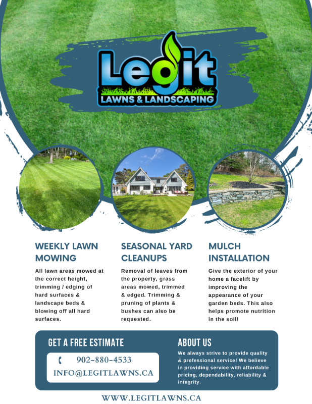 The MOST Affordable Weekly Lawn Care Service! in Lawn, Tree Maintenance & Eavestrough in Dartmouth