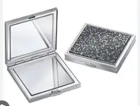 Swarovski BRAND NEW Crystals Compact mirror square black silver 