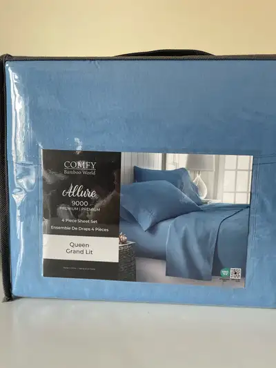 Brand new Queen Sheet Set. The sheet set is wrinkle-resistant, and machine washable, with deep pocke...