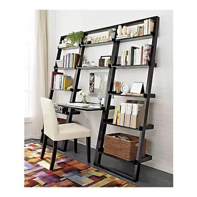 Crate and Barrel Sloan leaning bookcases (2) and desk (1) selling together as a set. Used in good co...