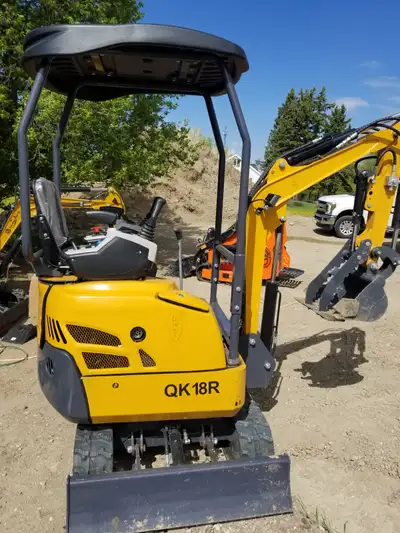 CFG QK 18R mini excavator. Hydraulic thumb option and pilot hand contrils. Machine has fluids change...