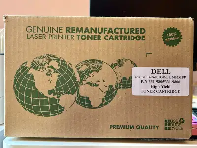 Dell Genuine Remanufactured Laser Printer toner Cartridge (Black, View more