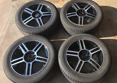 Fast rims Specs: 17x7 ●Multi bolt 5x114.3 & 5x100 ●Centre bore 72.6 ●Offset 35 ●NO dents, 1 rim have...
