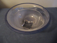 VINTAGE NESTING GLASS MIXING BOWL-10"-BLUE RIM-1960/70S-RARE!