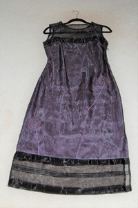 PART TWO Purple and Black Organza Sleeveless Long Dress Size 4