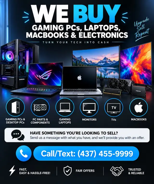 WE BUY GAMING PCs, LAPTOPS, MACBOOKS & ELECTRONICS
