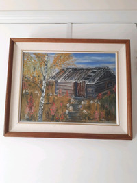 "The Old Cabin" Painting  with Frame