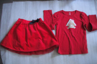 2 of Girls Christmass Shirt/Skirt by Gynboree/OshKosh Red size 8