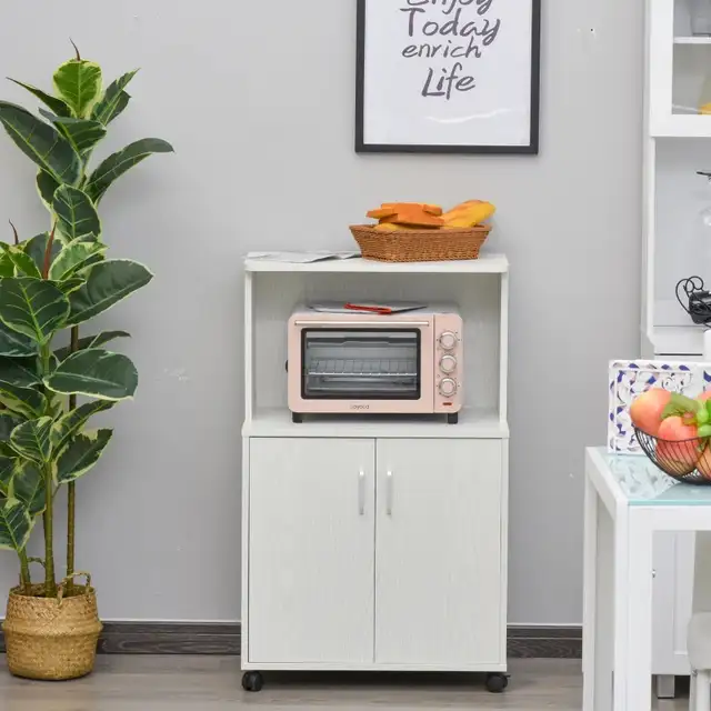 Microwave Cart on Wheels Utility Trolley Storage Sideboard Bookc in Bookcases & Shelving Units in Markham / York Region - Image 8