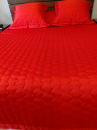 Queen Size Quilted Coverlet/Bedspread with Euro Shams