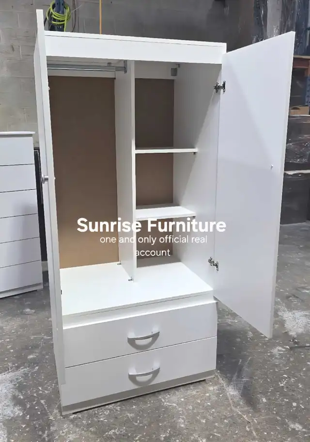 Wardrobe new 2 door wood wardrobe cupboard closet almirah new in Dressers & Wardrobes in Mississauga / Peel Region - Image 3