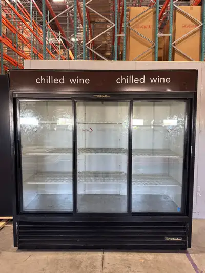 True GDM-69 78" Black Triple Sliding Glass Door Refrigerator, View more