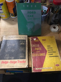 VINTAGE 1950-60S FORD DODGE-FARGO CHEVY SHOP PARTS MANUALS