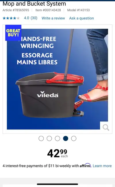Brand New The Velida EasyWring Spin Mop and Bucket system offers easy Velida easy wring Hands free w...