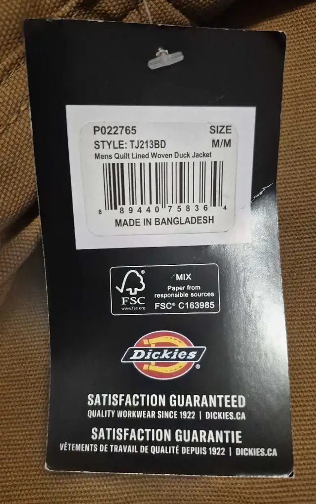 DICKIES QUILT LINED JACKET BRAND NEW...SZ M.....ASKING $29obo in Men's in City of Toronto - Image 4