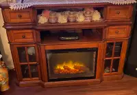 Electric fireplace with heat.