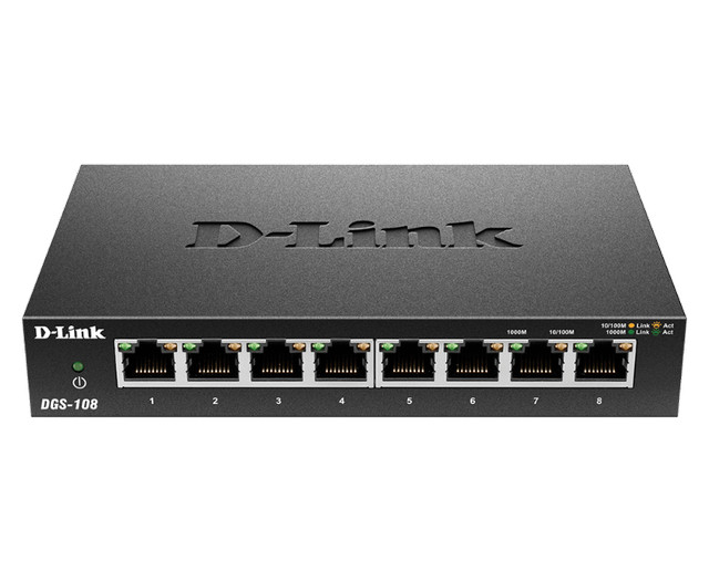 D-Link DGS-108 - 8-Port Unmanaged Gigabit Desktop Switch in Networking in Oakville / Halton Region