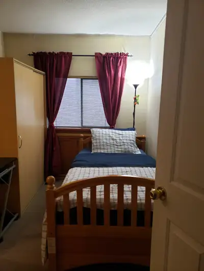 Fully furnished bedroom available now for rent. Heat, electricity, and Wi-Fi included. Shared washro...