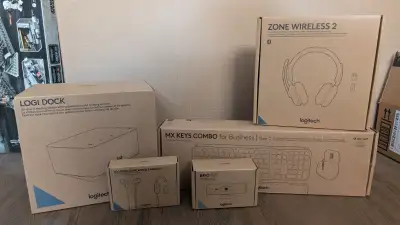 Full Logitech Work From Home Setup - Webcam, Headsets, Dock, etc, View more