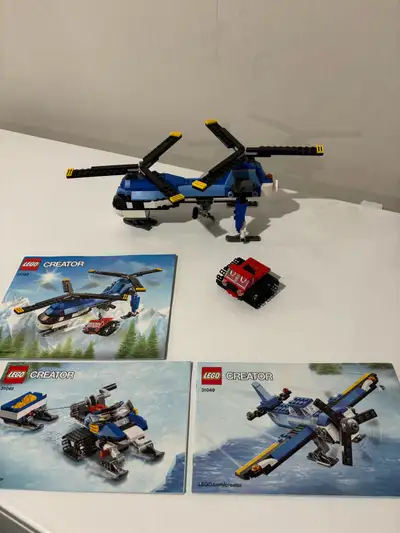 This Lego Creator Twin Spin Helicopter, set 31049, is ready for a new mission! This set is in used c...
