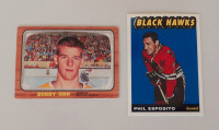 Cartes de hockey recrues de Bobby Orr & Phil Esposito reprint