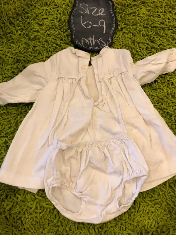 THE CHILDREN'S PLACE IVORY CORDUROY LONG SLEEVE DRESS 6- 9 MTHS62863262614658124