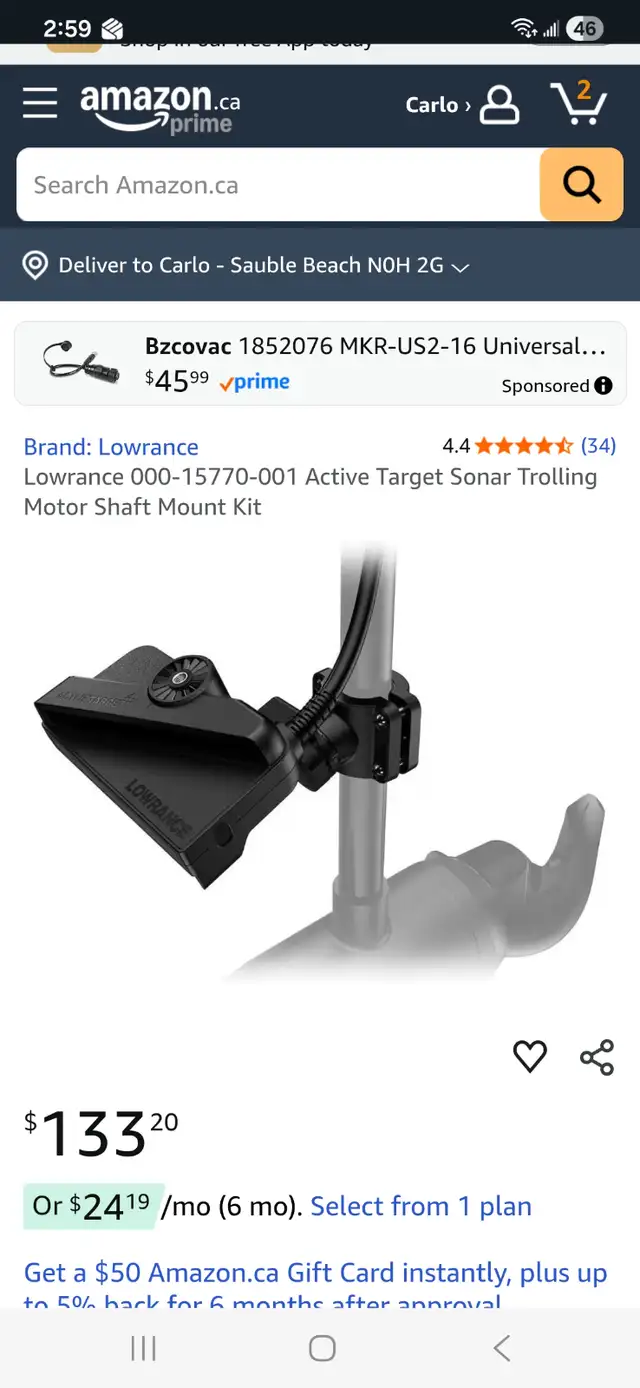 Lowrance Active Target 2 Transducer in Fishing, Camping & Outdoors in Owen Sound - Image 11