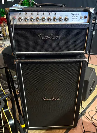 Two rock classic reverb and 2x12 cab, View more