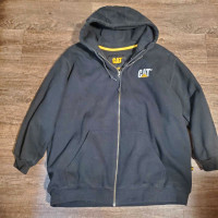 New CAT Lined Zip Up Hooded Sweat Shirt  / Coat  2XL