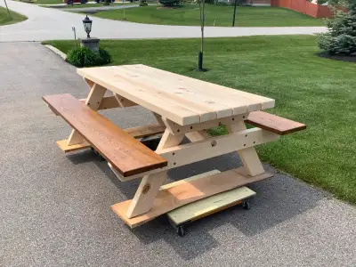 Heavy duty large picnic table. This table will last for generations. The top and frame are made from...