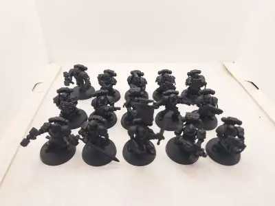 Warhammer 40k 15 firstborn space marine veterans primed black, View more