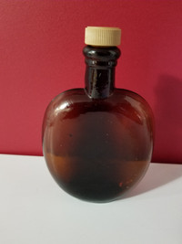 Vintage Amber Glass Liquor Flask