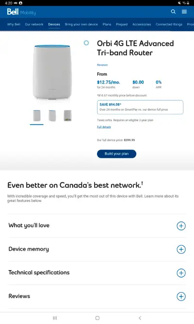 Good for cottages, home and mobile. Mobile internet with sim card Cost 399.99 brand new mine is only...