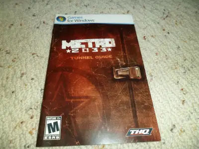 Metro 2033 PC game INSTRUCTION MANUAL only, View more