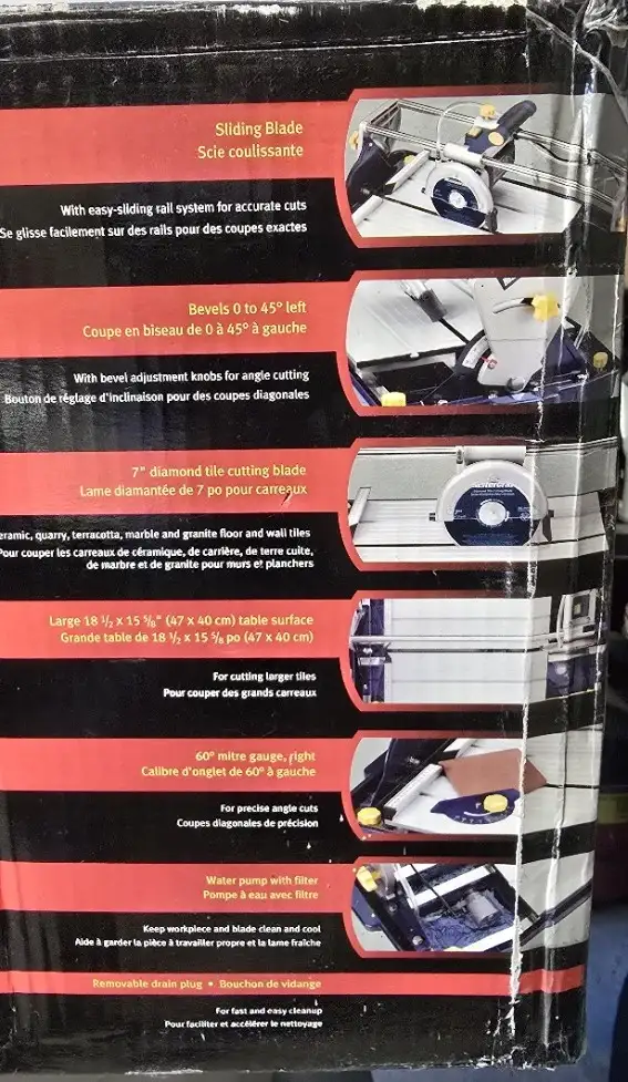 Mastercraft 7" diamond blade wet tile saw in Power Tools in Oshawa / Durham Region - Image 3