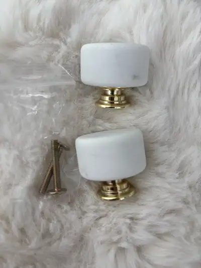 Faux Marble Cabinet Wardrobe Drawer Knobs Handles White Gold, View more