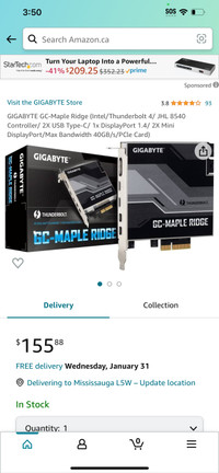 GIGABYTE GC-Maple Ridge (Intel/Thunderbolt 4/ JHL 8540 Controlle