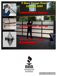 5 Stars Garage Doors- Services & Repairs. BBB Accredited