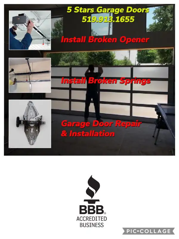 5 Stars Garage Doors- Services & Repairs. BBB Accredited628637210028821210