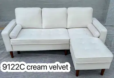 Brand New Cream Velvet Sectional, View more