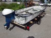 14' aluminum boat and motor and trailer