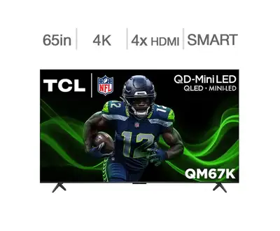 TCL 65" QM67K Series QLED 4K Smart QD-Mini LED TV with Google TV, View more