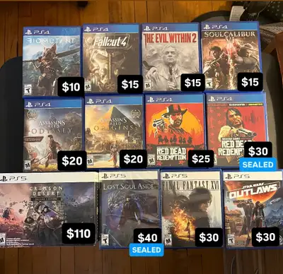 PS5/PS4 Games Jeux (NO NEGO), View more