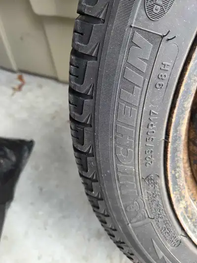 Winter tires and rims in usable condition. They were on a 2011 Scion which I believe is 114.3 bolt p...