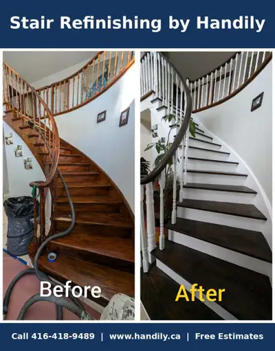 Kitchen Cabinet Painting & Stairs Refinishing - Free Estima, View more