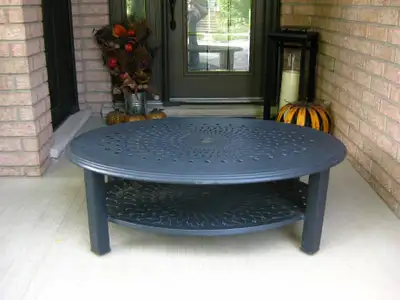 Lovely Solid Cast Aluminum Outdoor Oval Patio Coffee Table 48", View more