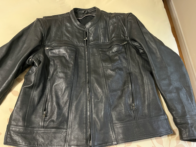 Men’s  leather biker jacket, View more