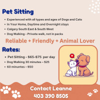 Dog + Pet Sitting - Calgary South