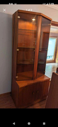 Teak Wood Tall 2 Piece Cabinet 