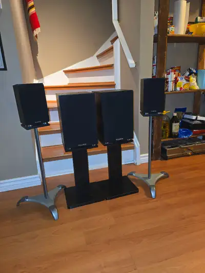 4 Fluance Speakers with stands $125, View more